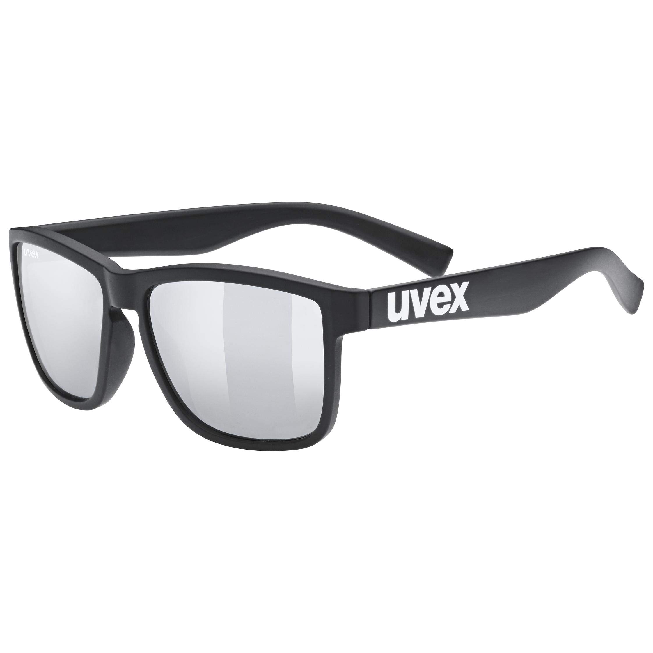 uvex LGL 39 - Sunglasses for Men and Women - Mirrored Lenses - Filter Category 3 - Black Matt/Silver - One Size