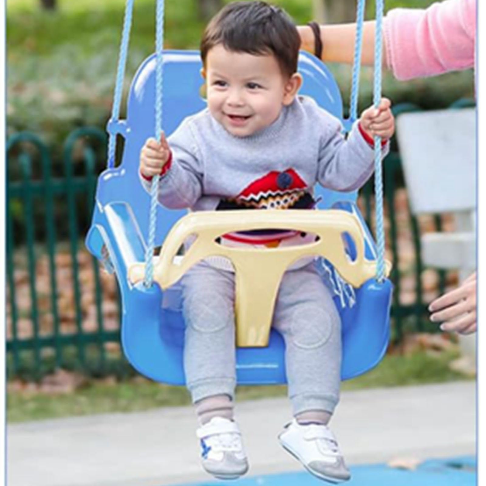 3-in-1 Toddler Swing Seat, Baby Swing Outdoor, Anti-Flip Snug & Secure Detachable Infants to Teens Kids Swing Seat for Indoor Outdoor Playground