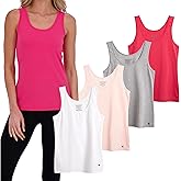Lucky Brand Women's Tank Top - 4 Pack Stretch Cotton Scoop Neck Sleeveless T-Shirt, Camiseta sin Mangas para Mujer