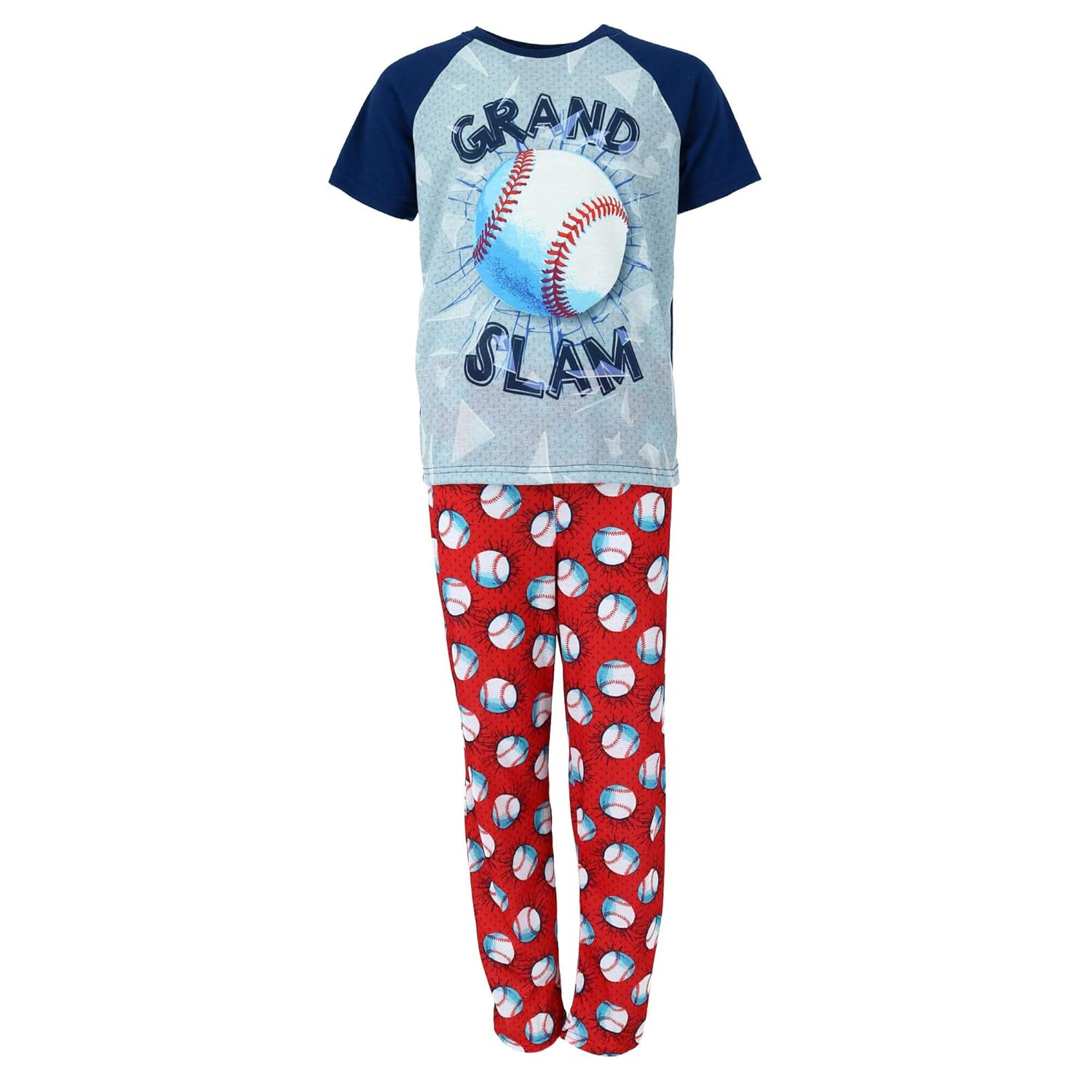 Buy Boys Only Boy's Raglan Sleeve Tee and Pant Pajamas, Large, Baseball