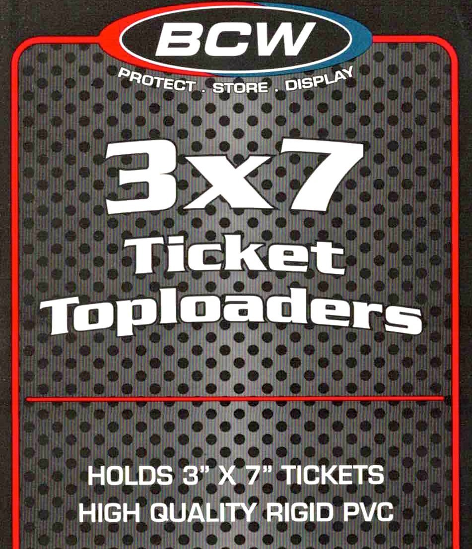 1 (One) Pack of BCW Ticket 3 X 7 Topload Holder (25 Holders/pack) Baseball Game, Football Game, Concert Tickets & Other Collectibles Top Load