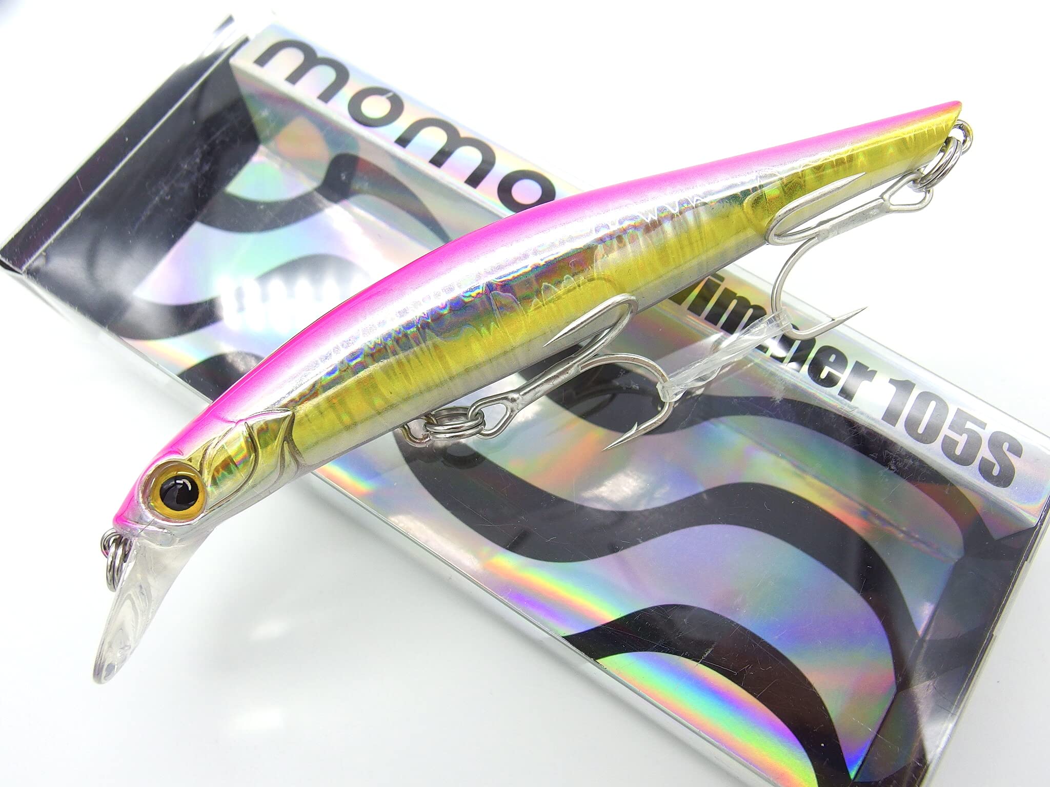 momolures - ULTIMA ARTIST SWIMMER 105mm Sinking Minnow for Bass, Seabass, Pike, Trout, Salmon lure fishing (PINK SHINER)