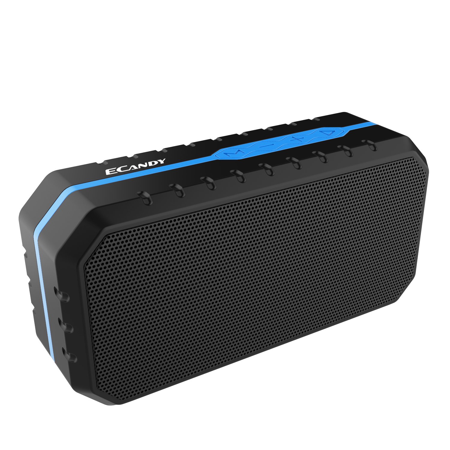 Ecandy Waterproof Wireless Speakers,Unbreak waterproof Shockproof Bluetooth Stereo Speakers,Outdoor Speakers for Climbing,Cycling, Hiking (Black/Blue)