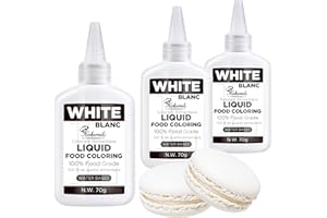 Food Coloring Liquid White, 70g x 3 Food Grade Vibrant Food Dye, Concentrated Liquid Food Coloring Kit Set for Baking, Cake D