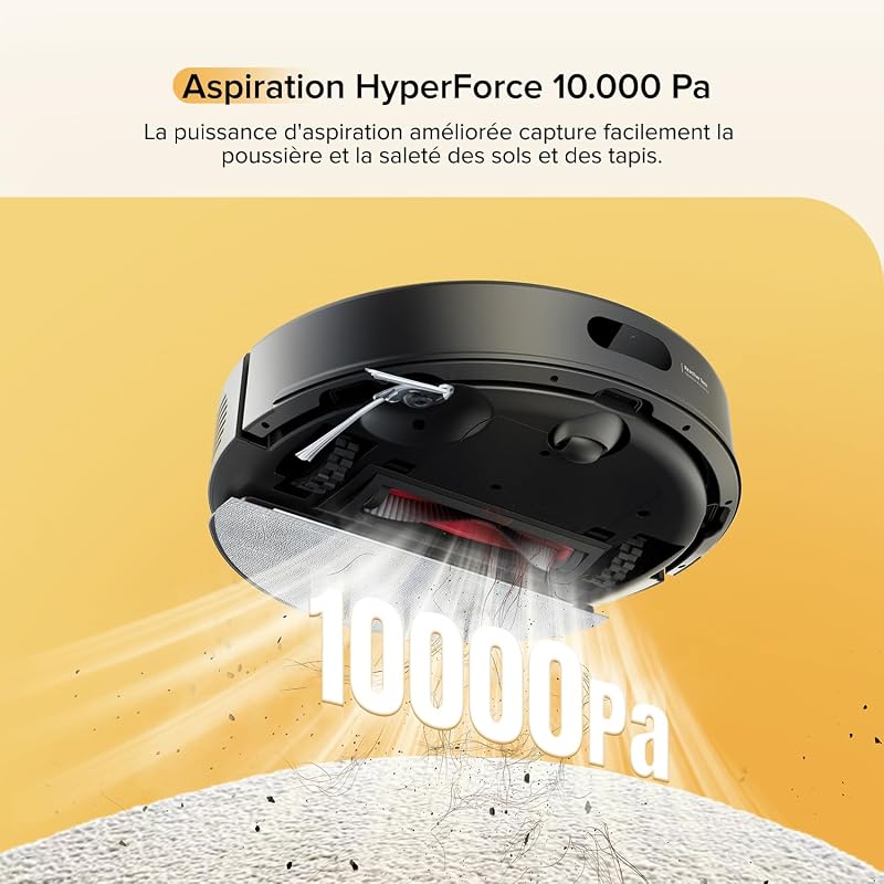 Q7 M5 Set Aspirateur Robot Laveur 10 000 Pa,Noir