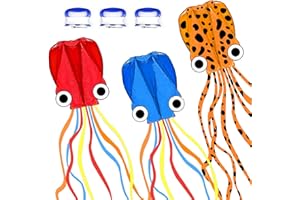 Mint's Colorful Life Octopus Kite for Kids and Adults, Large 3D Software Octopus Kites with Long Tails, Huge Easy Flyer Kites for Beach Trip Family Games and Activities
