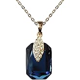 Navachi 18k Gold Plated Crystal Square Zircon Pendant Necklace 16"+2"