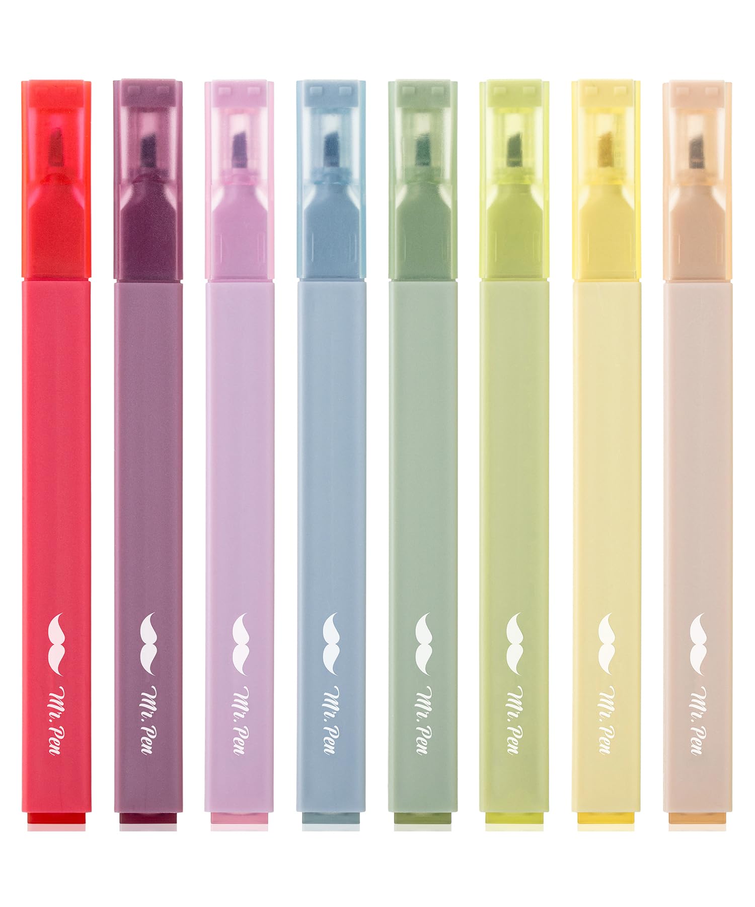 Mr. Pen- Aesthetic Highlighters, 8 Pcs, Chisel Tip, Muted Pastel Color, No Bleed Bible Highlighter Pastel, Assorted Colors