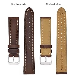 BISONSTRAP Watch Strap 19mm, Vintage Leather