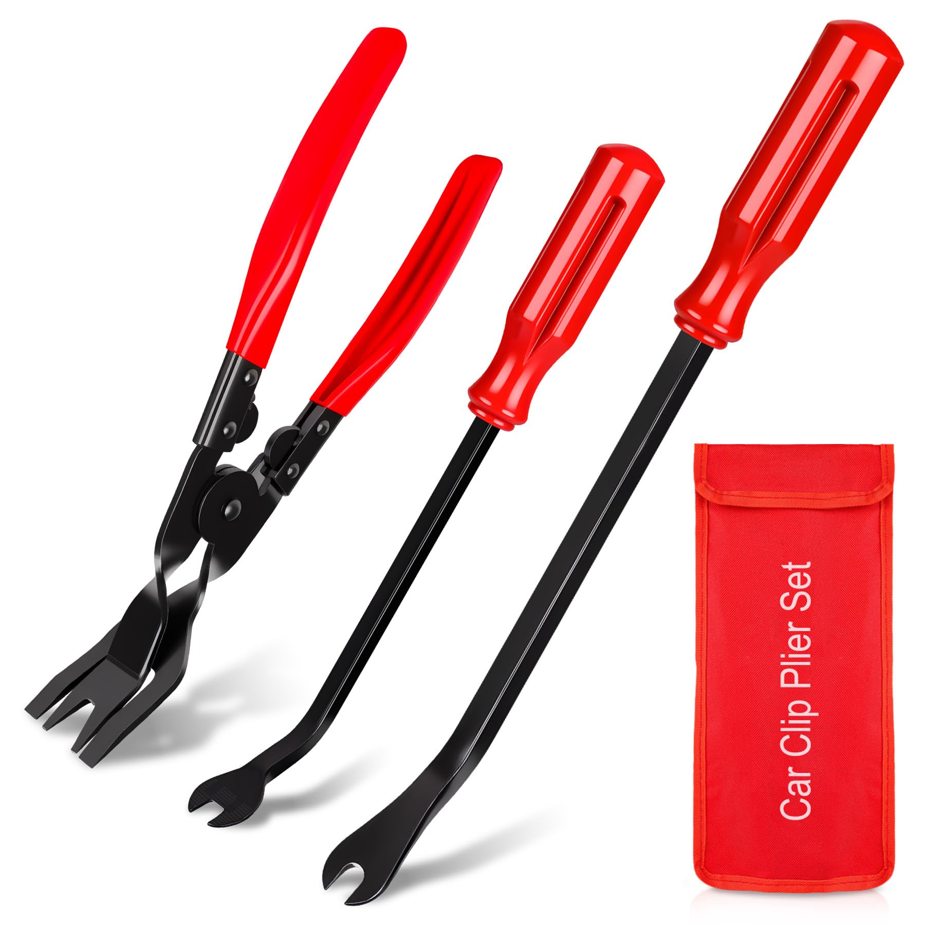 View 1 of **********MISSING PARTS*******
EldHus Clip Pliers Trim Removal Tools - 3 Pack Car Removal Tool Set to Remove Rivets Fasteners Push Pins, Clips Puller Kit for Door Dash Dashboard Panel Body Repair Tools, Red