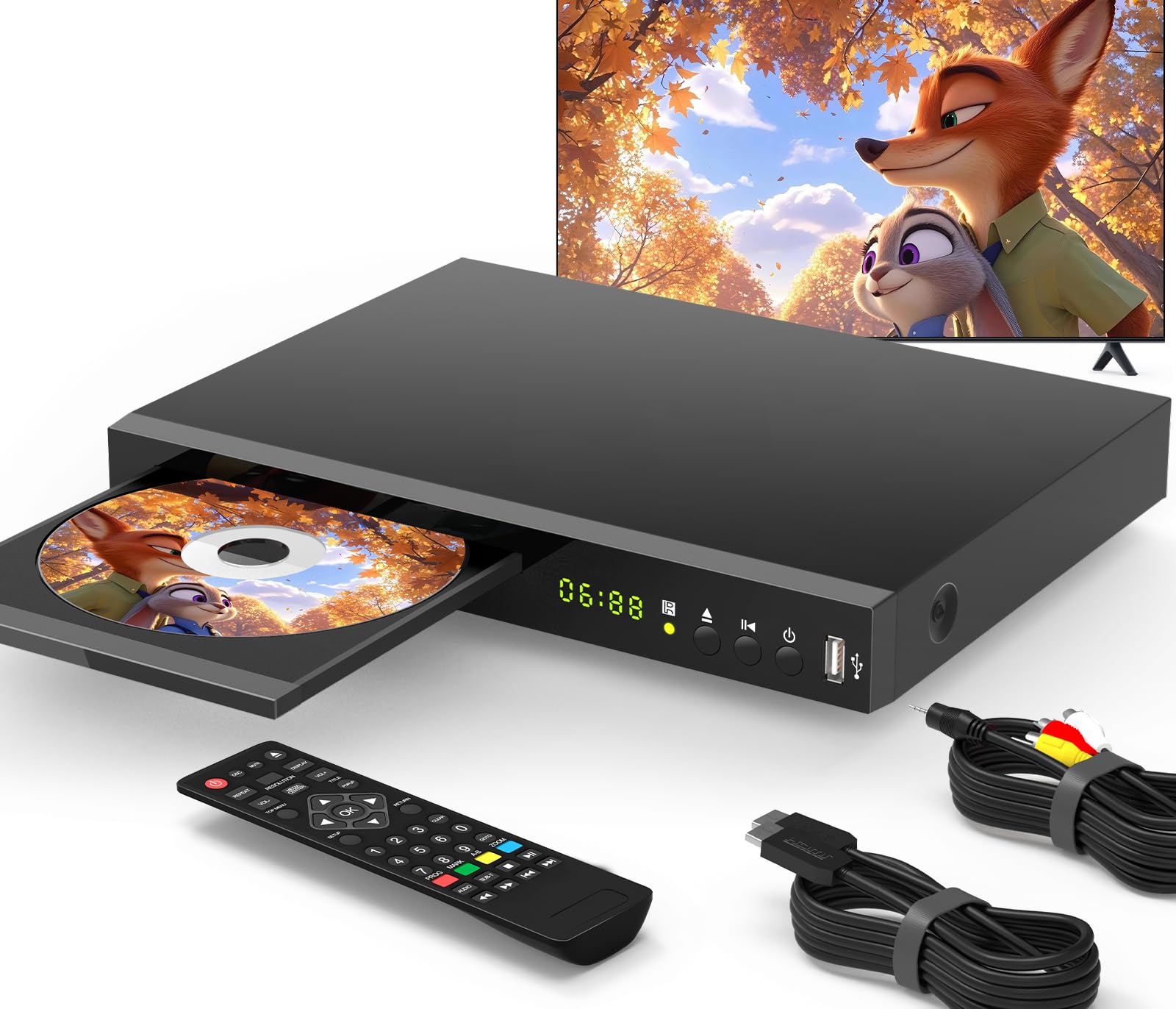 Photo 1 of Blu Ray DVD Player Dolby Digital TrueHD/DTS and 1080P Full HD, Play All DVDs and Region A 1 Blu-Rays, Support Max 128G USB Flash Drive + HDMI/AV/Coaxial Output + Built-in PAL/NTSC with HDMI/AV Cable
