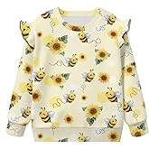 Suobstales Toddler Baby Girls Sweatshirts Casual Crewneck Pullover Fall Winter Sweater Long Sleeve Tops Shirts for 1-8 Years