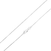 Ioka - REAL Solid 14K Gold 0.8mm Box Chain Necklace For Women with Lobster Clasp