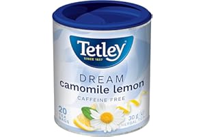Tetley Dream Camomile Lemon Herbal Tea - 20 Tea Bags, 30 Grams, Naturally Caffeine Free Tea, Decaf Tea