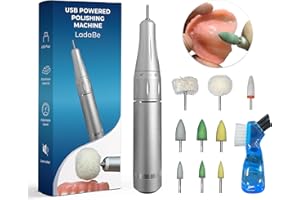 LADABE USB Polishing Machine, Portable Electric Mini Polisher 35000 RPM for Edge Correction Smoothing After Repair Cleaning Creating a Shiny Surface, Polishing Head Set with Step-by-Step Instructions