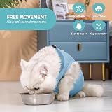 Avont Cat Recovery Suit Post Surgery Elizabethan Collar Alternative Blue M view 2