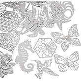Craftdady Butterfly Bird Dragonfly Links Flower Flat Round Heart Filigree Stainless Steel Connector Charms Metal Bracelet Charm Cute Owl Moon Cat Necklace Charms for DIY Craft Jewelry Making
