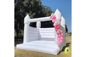 CESSBONG White Bounce House 156x156 Inch with UL Blower - Portable, Large Jump Space for Kids and Adults Wedding, Birthday, Parties, Valentine's Day, New Year Play