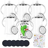 Wzaytia 12 Oz Sublimation Sippy Cup 6 Pack, Kids Sublimation Sippy Tumblers, Stainless Steel Todder Water Bottle