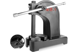 AOKNV Iron Manual Arbor Press 1 Ton with Hand Wheel, 9.76" x 4.49" x 11.73" Manual Desktop Punch Press Machine, 5.5" Work Height Arbor Press for Stamping Bending Forming Stretching (Black, 1 Ton)