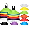 Jerify 80 Pcs Soccer Cones for Drills with 2 Holders Multi Color Sports Disc Cones Agility Training Equipment Field Markers for Kids Youth Football Basketball Playing Field Ball Game Practice