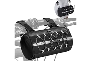 GMAK 2 in 1 Bike Handlebar Bag, Bike/Bicycle Front Bags with Reflective Area & Shoulder Straps, Small Bicycle Handle Bar Bag Cycling Pouch Pack Bike Accessories for Road Mountain Bike Cycling Travel