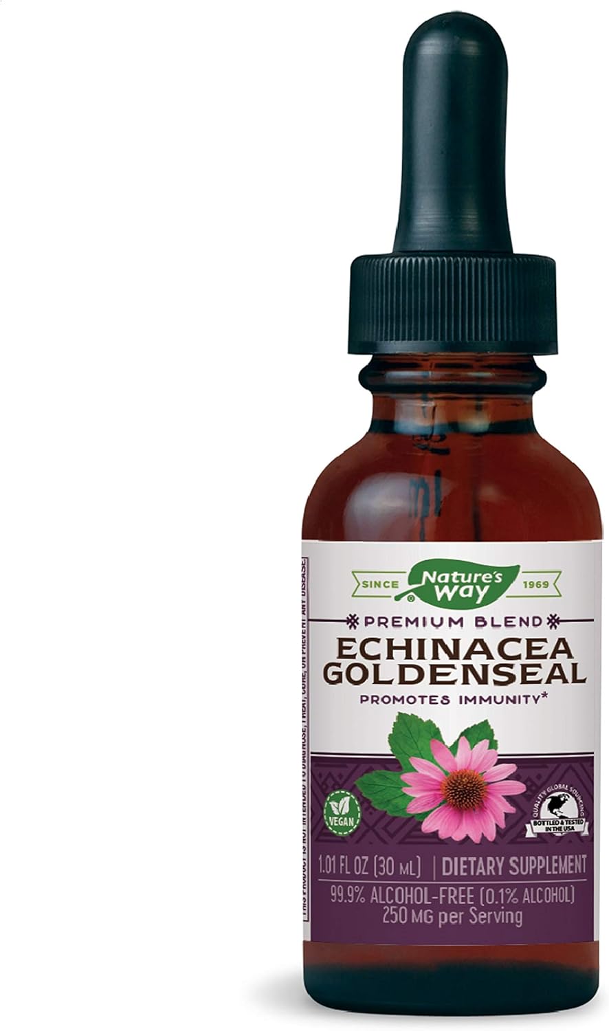 Nature's Way Premium Formula Echinacea-Goldenseal, 250 mg per serving, 99.9% Alcohol-Free, 1.01 Oz.: Health & Personal Care