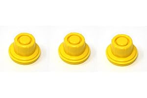 JSP MANUFACTURING 3 Pack Replacement YELLOW SPOUT CAPS Top Hat Style fits # 900302 900092 BLITZ Gas Can Spout Cap fits self venting gas can Aftermarket (SPOUTS NOT INCLUDED)