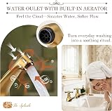 Wasserrhythm Basin Pillar Taps Twin Victorian Brushed Gold Brass Cross Levers view 5