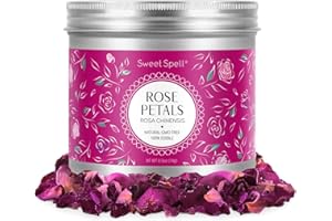 Sweet Spell Dried Rose Petals – Edible Flowers for Drinks, Cocktails, and Cake Decorations – Perfect for Tea, Soap, and Candle Making – 14g (0.5oz)
