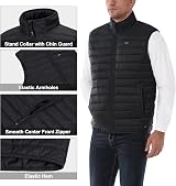 33,000ft Men's Lightweight Gilet Packable Puffer Vest Black L view 6