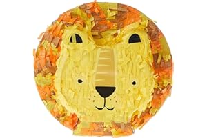 Unique Mini Lion Piñata Favor Decoration, Safari-Themed Party Add-on, Tissue Paper & Cardboard Materials, Perfect for Kids' B