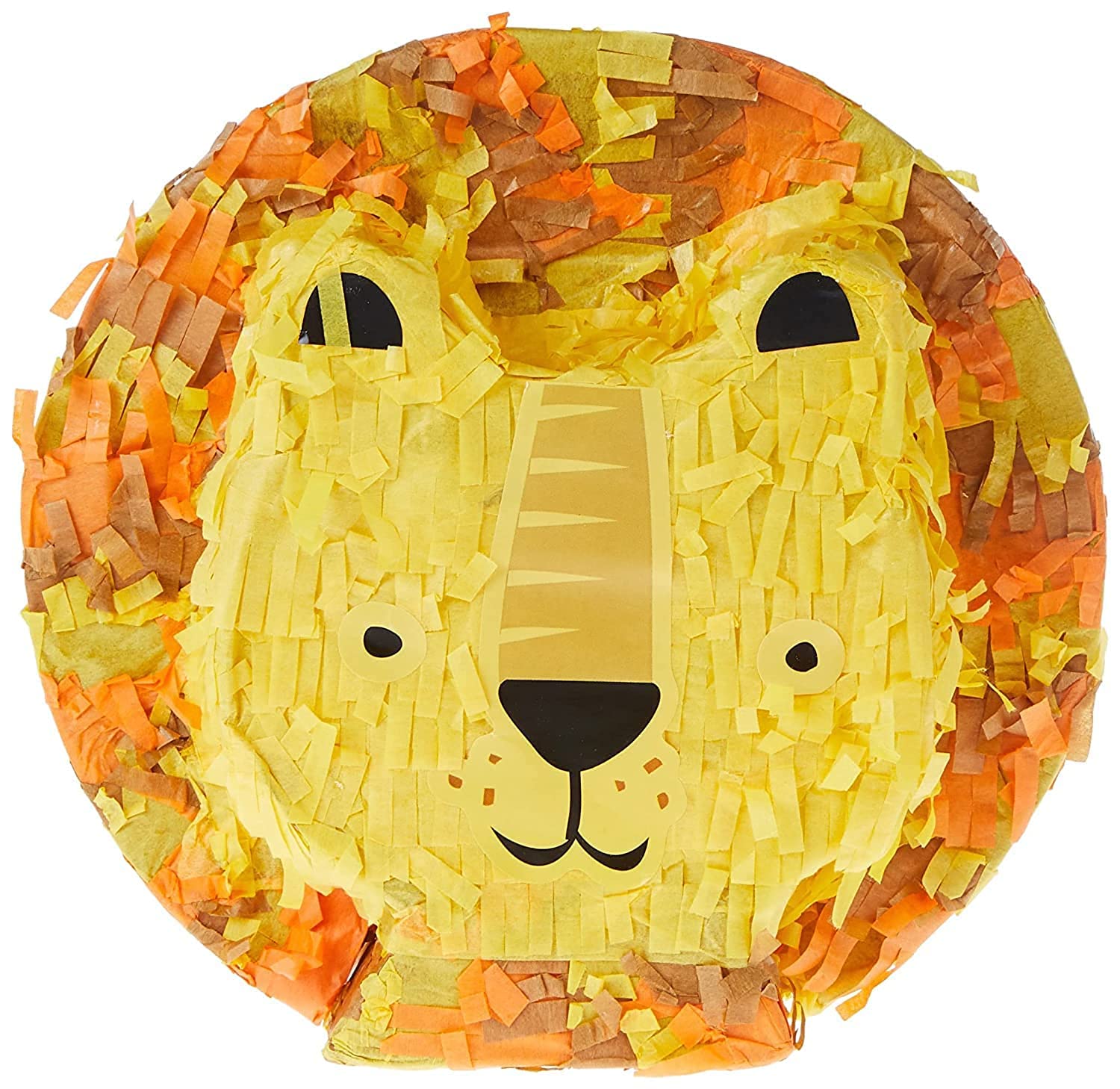 Adorable Mini Lion Pinata Favor Decoration (19cm x 18cm) - Perfect Party Decoration for Kids & Lion-Themed Celebrations - 1 Pc, Orange