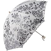 Honeystore Vintage Lace UV Sun Parasol Folding 3D Flower Embroidery Umbrella
