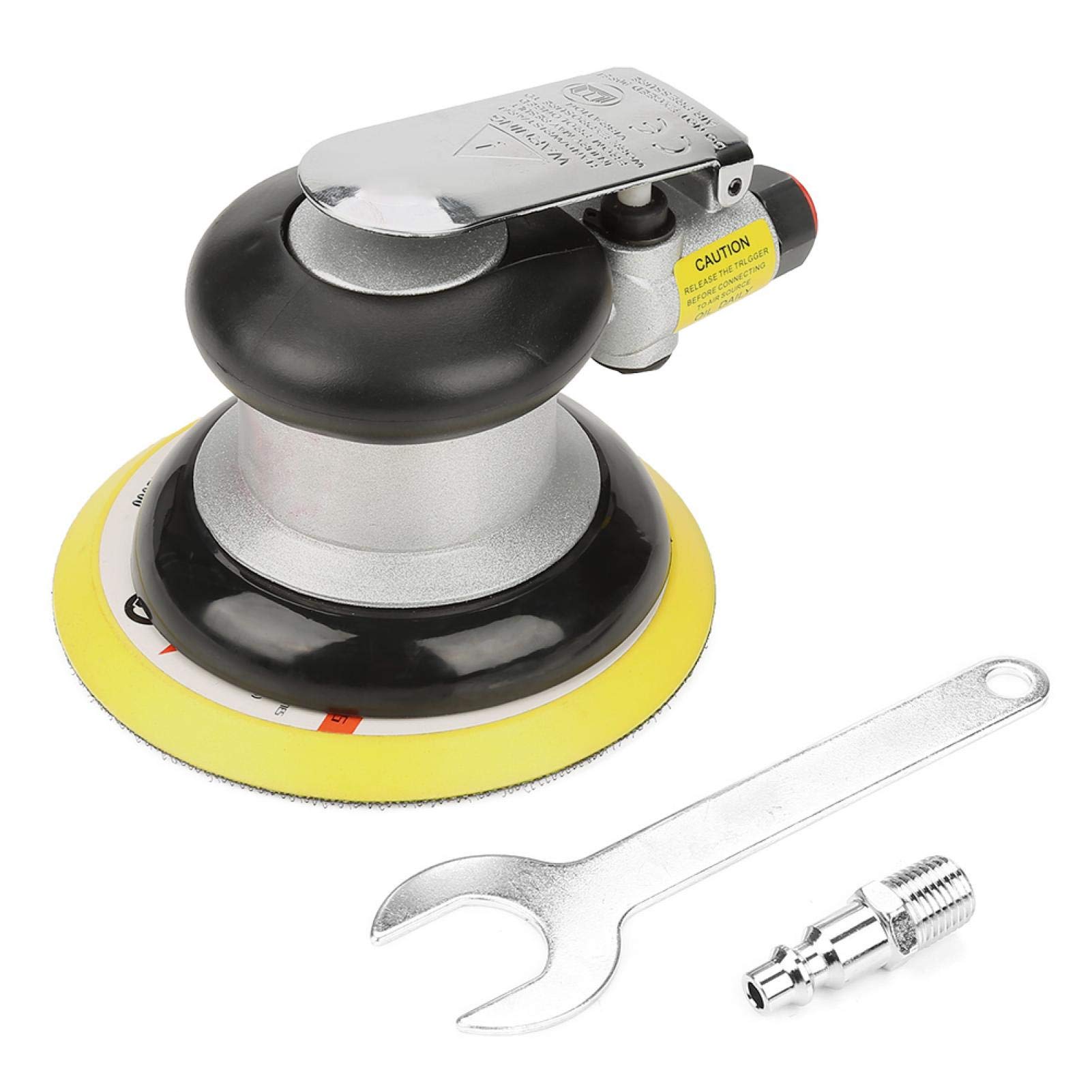 Air Random Orbital Palm Sander, AT-780 5"/4" Yellow Round Polisher Pneumatic Hand Sanding Tool(5 Inch)