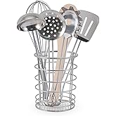 Melissa & Doug Stir & Serve Cooking Utensils (7 pcs) - Stainless Steel & Wooden Play Kitchen Accessories, Preschool Learning 