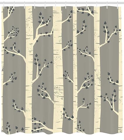 Abakuhaus Gris Rideau De Douche Bouleau Nature Boho Facile