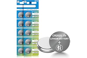 volkate CR2025 3V Lithium Battery, 10 Count Pack, CR 2025 3 Volt Button Coin Cell Batteries for Car Key Fob, Remote Control, Watch, Toy, Calculator, Glucose Monitor, Heart Rate Monitor