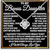 Xukaenus To My Bonus Daughter Necklace From Stepmom, Bonus Daughter Gifts From Stepdad, Graduation Christmas Birthday Gift For Stepdaughter With Message Card And Gift Box
