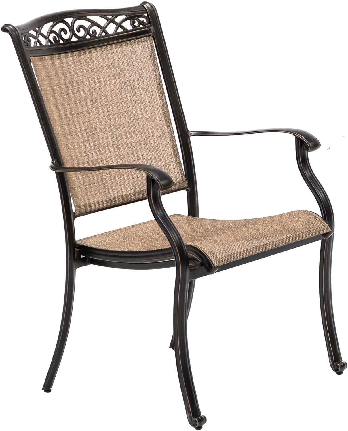 cosco outdoor living paloma steel patio dining chairs light gray sling on Amazon Com Hanover Fntdn7pcg P Fontana 7 Piece Set With Six Sling Back Chairs And An Extra Large Glass Top Table Outdoor Patio Dining Garden Outdoor