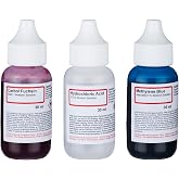 AmScope SK-3 Acid Fast Stain Kit of Three Chemicals for Preparing | 30mL Dropper Bottles: Methylene Blue, Carbol Fuchsin and Hydrochloric Acid