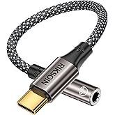 RIKSOIN USB Type C to 3.5mm Female Headphone Jack Adapter, USB-C to Aux Audio Dongle Cable Compatible with iPhone 17 Air 16 15 Pro Max,Galaxy S23-S21 Ultra,Pixel 9 8, iPad Pro
