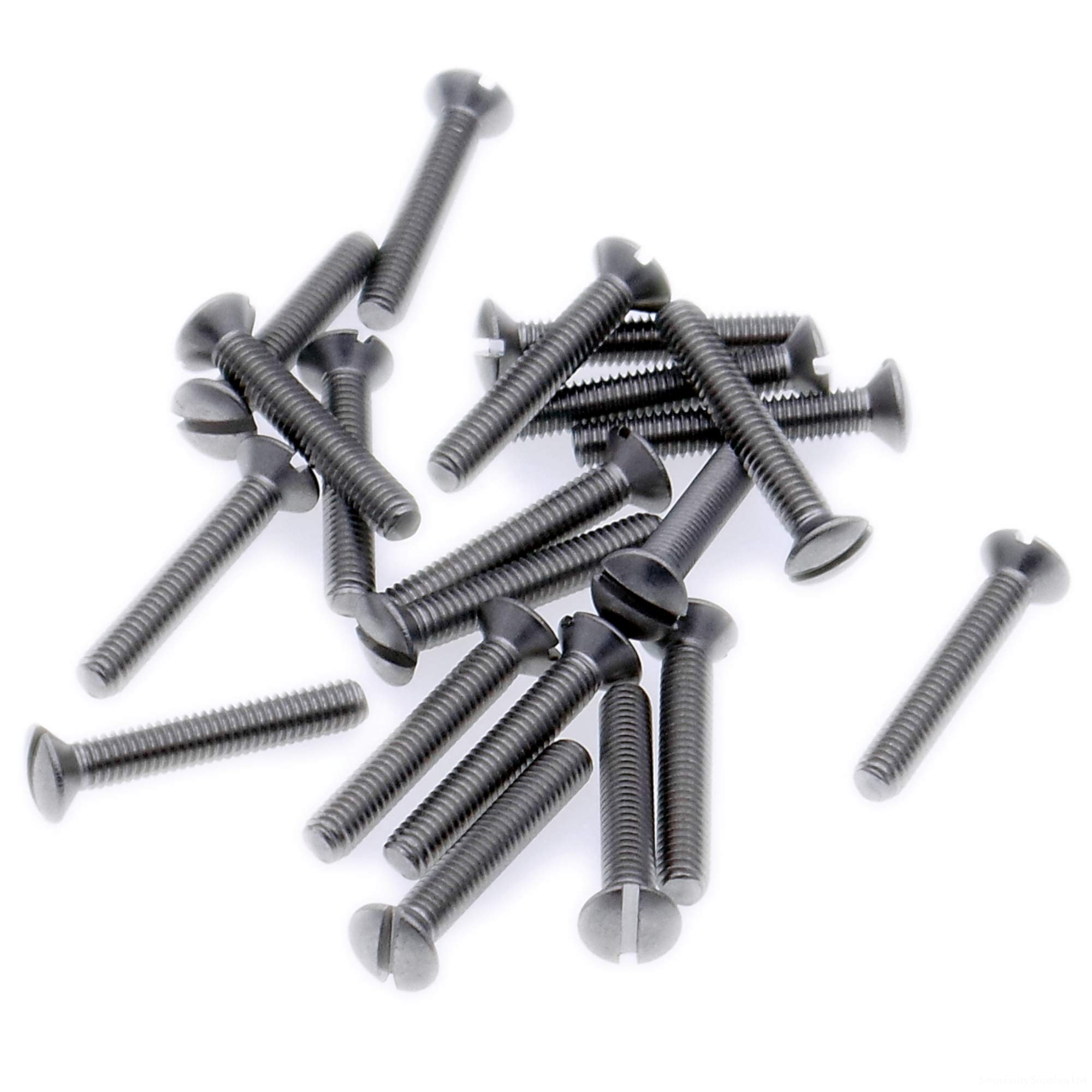 M4 (4mm x 40mm) Slot Raised Countersunk Machine Screw (Bolt) - Stainless Steel (A2) (Pack of 20)