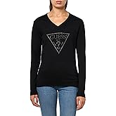 Guess Womens Eco Long Sleeve Miriam Triangle Logo Sweater