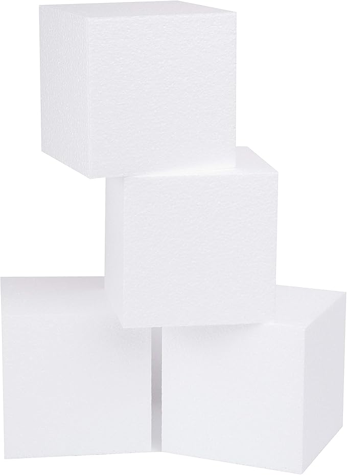 Silverlake Craft Foam Block 4 Pack of 6x6x6 EPS
