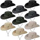 10 Pcs Bucket Hats Bulk, Wide Brim Boonie Hat UV Protection Fishing Hat Sun Hats for Men Women Safari Fishing Hiking Garden B