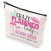 VeloKomo Flamingo Gifts for Girls - Waterproof Makeup Bag Travel Accessories Personalized Christmas Birthday Gift Portable Toiletry Pouch Aesthetic Cosmetic Organizer for Women Mom Daughter Bestie