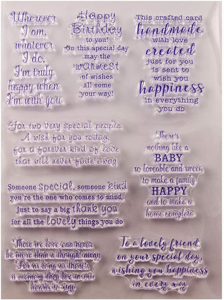 arriettycraft Sentiment Happy Birthday Special Friend Friendship New Born Baby Clear Stamps for Christmas Cards Making Decoration and Scrapbooking Rubber Stamps for Craft-A1598