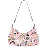 Von Dutch Womens Graphic Shoulder Bag – Stylish Handbag with Adjustable Strap, Spacious Interior, and Iconic Logo Design (Light Pink JAX)