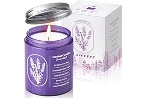 WarmEmbrace Lavender Scented Candles for Women, 7.5 oz Highly -Scented Soy Candle for Home Scented, Biryhday Christmas Gifts for Mom & Girlfriend, White Elephant Gifts, Stocking Stuffers